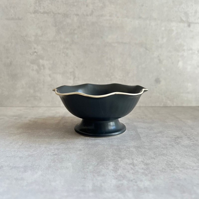 craftフリル高台鉢（黒）